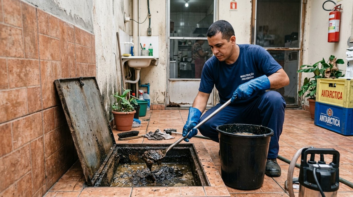Limpeza de Caixa de Gordura com Equipe em Natal‑RN